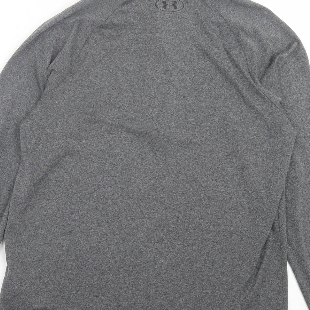 Under armour Mens Grey Polyester Basic Casual Size S High Neck Zip