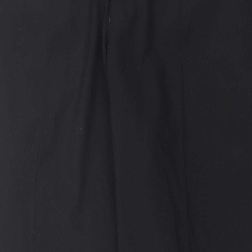 Marks and Spencer Mens Black Polyester Trousers Size 38 in L31 in Regular Hook & Eye