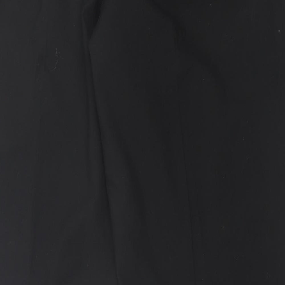 Marks and Spencer Mens Black Polyester Trousers Size 38 in L31 in Regular Hook & Eye