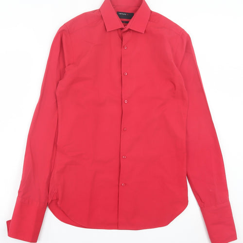 Ventuno 21 Mens Red Cotton Button-Up Size M Collared Button