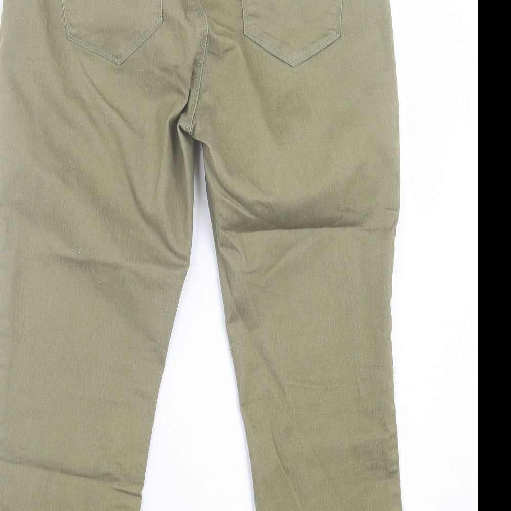 Dunnes Stores Womens Green Cotton Cropped Jeans Size 12 L20 in Regular Button