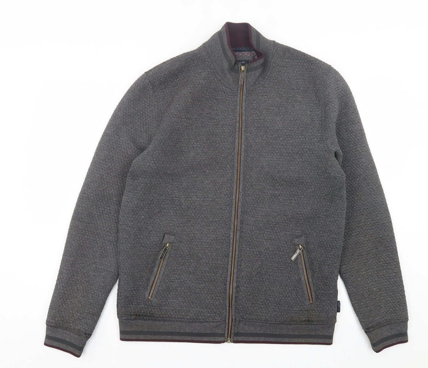 Ted Baker Mens Grey Polyester Full Zip Sweatshirt Size L