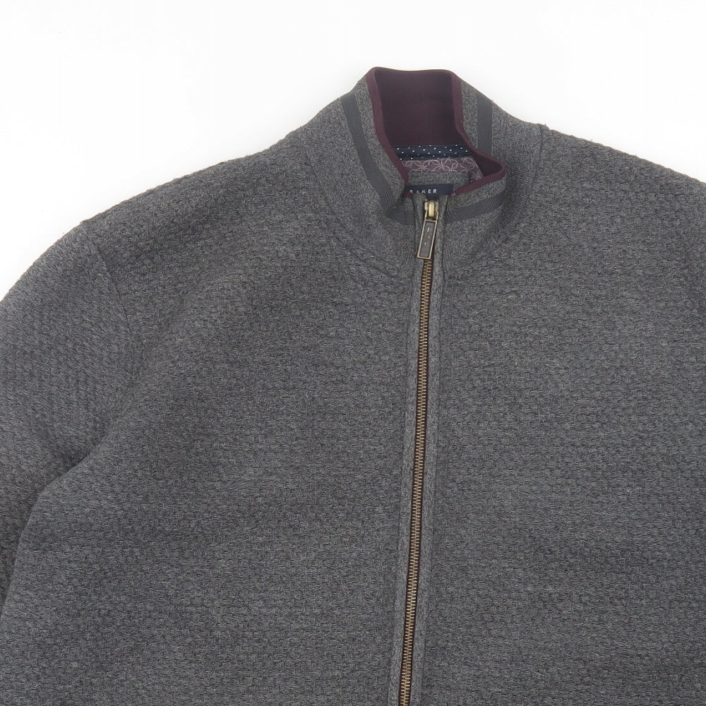 Ted Baker Mens Grey Polyester Full Zip Sweatshirt Size L