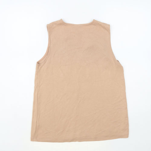 ASOS Womens Beige Viscose Basic Tank Size 10 V-Neck