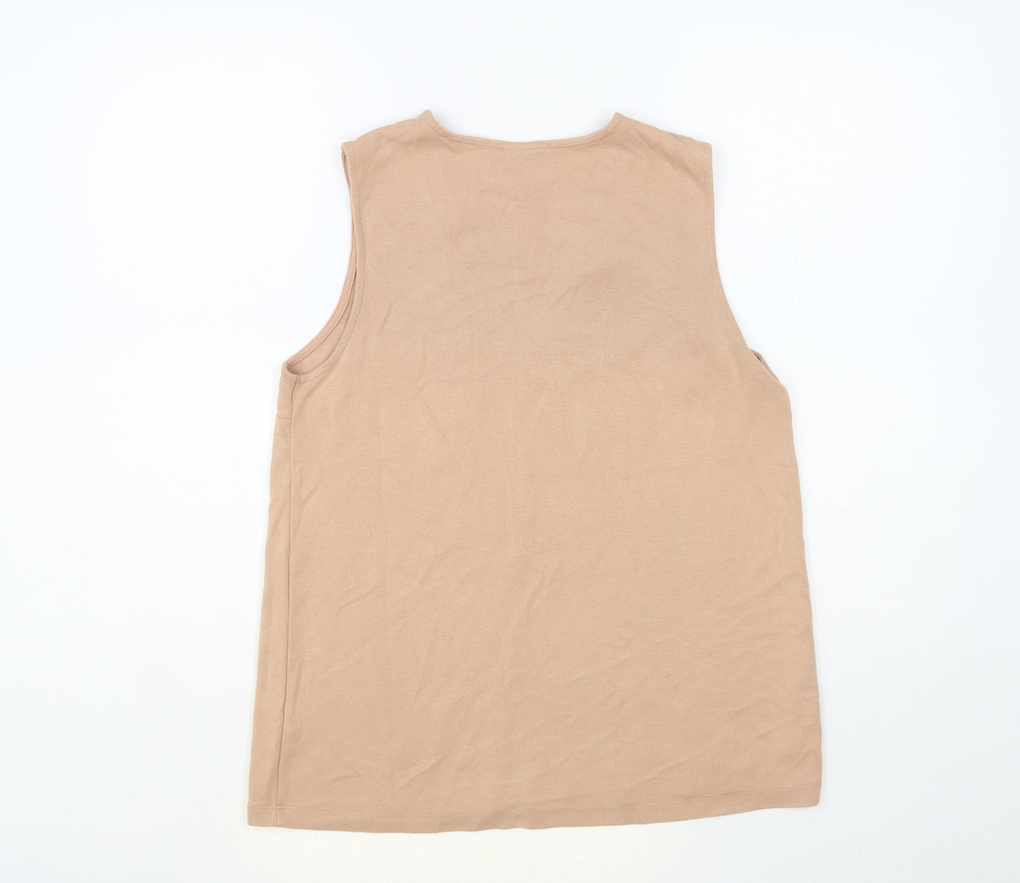 ASOS Womens Beige Viscose Basic Tank Size 10 V-Neck