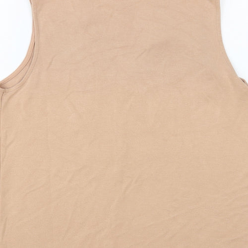 ASOS Womens Beige Viscose Basic Tank Size 10 V-Neck