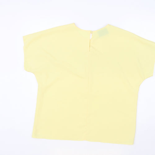 Drendie Womens Beige Polyester Basic Blouse Size 14 Round Neck