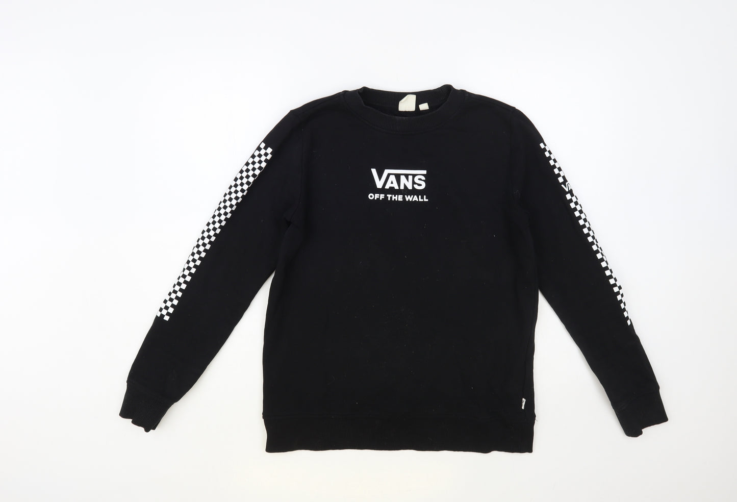 VANS Womens Black Cotton Pullover Sweatshirt Size S Pullover