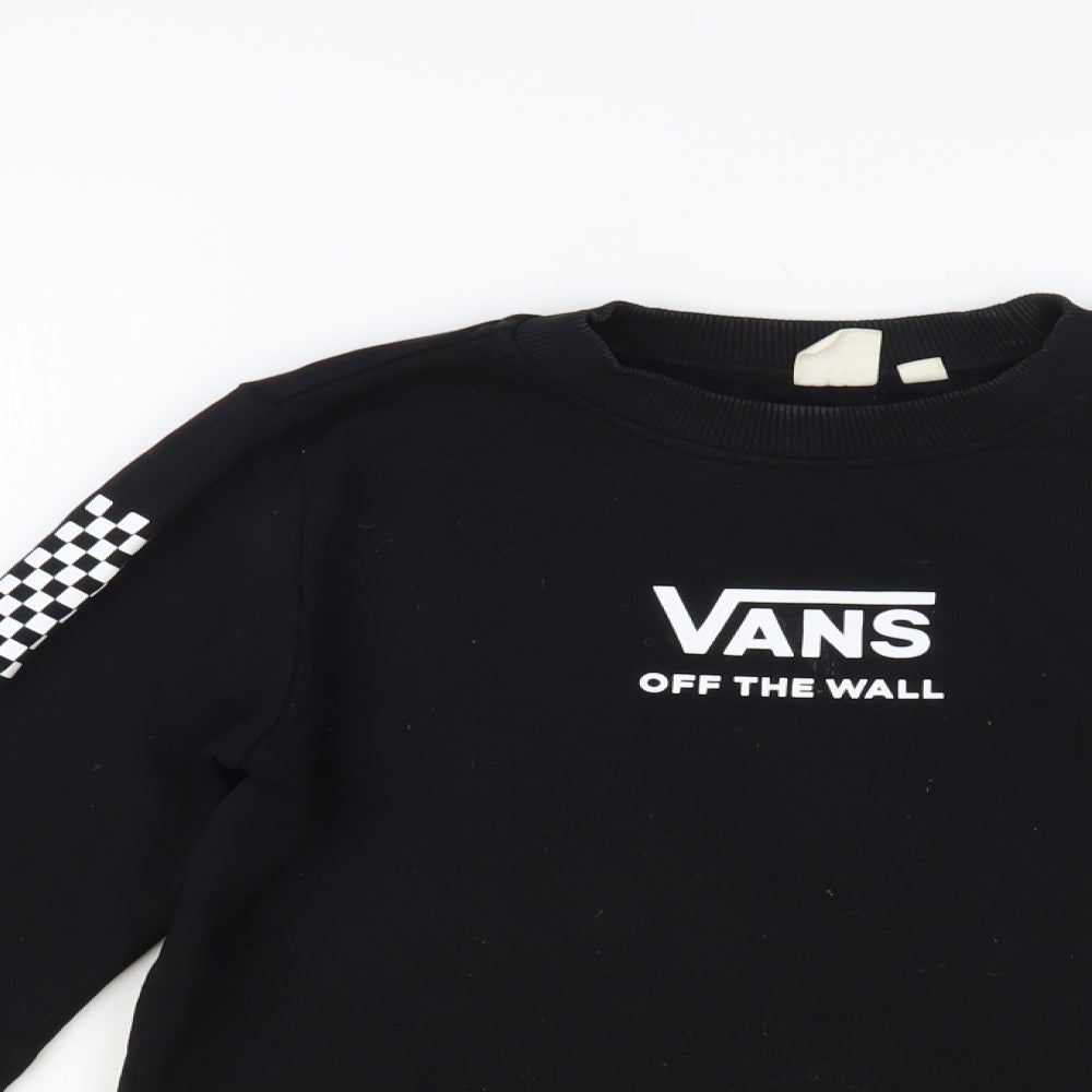 VANS Womens Black Cotton Pullover Sweatshirt Size S Pullover