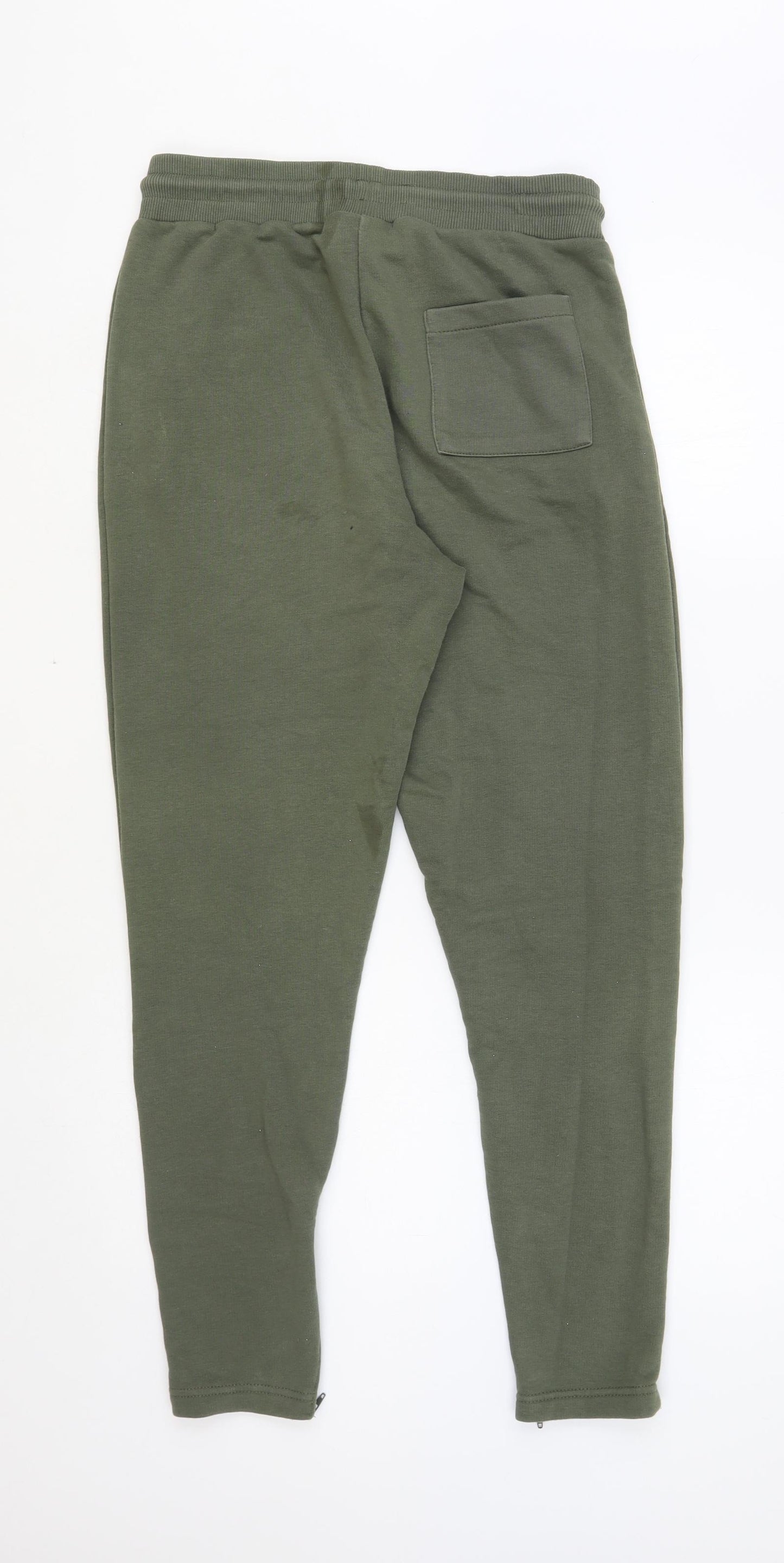 Couture Club Womens Green Cotton Jogger Trousers Size S L27 in Regular Drawstring
