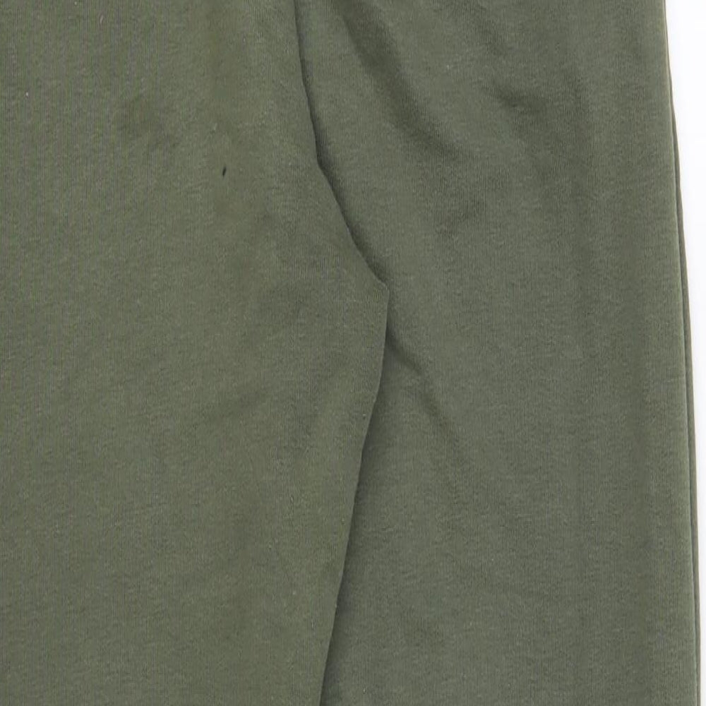 Couture Club Womens Green Cotton Jogger Trousers Size S L27 in Regular Drawstring