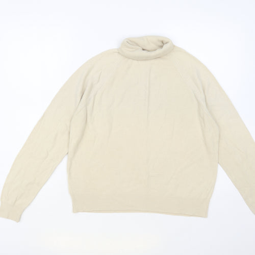 Preworn Womens Beige Roll Neck Acrylic Pullover Jumper Size 18