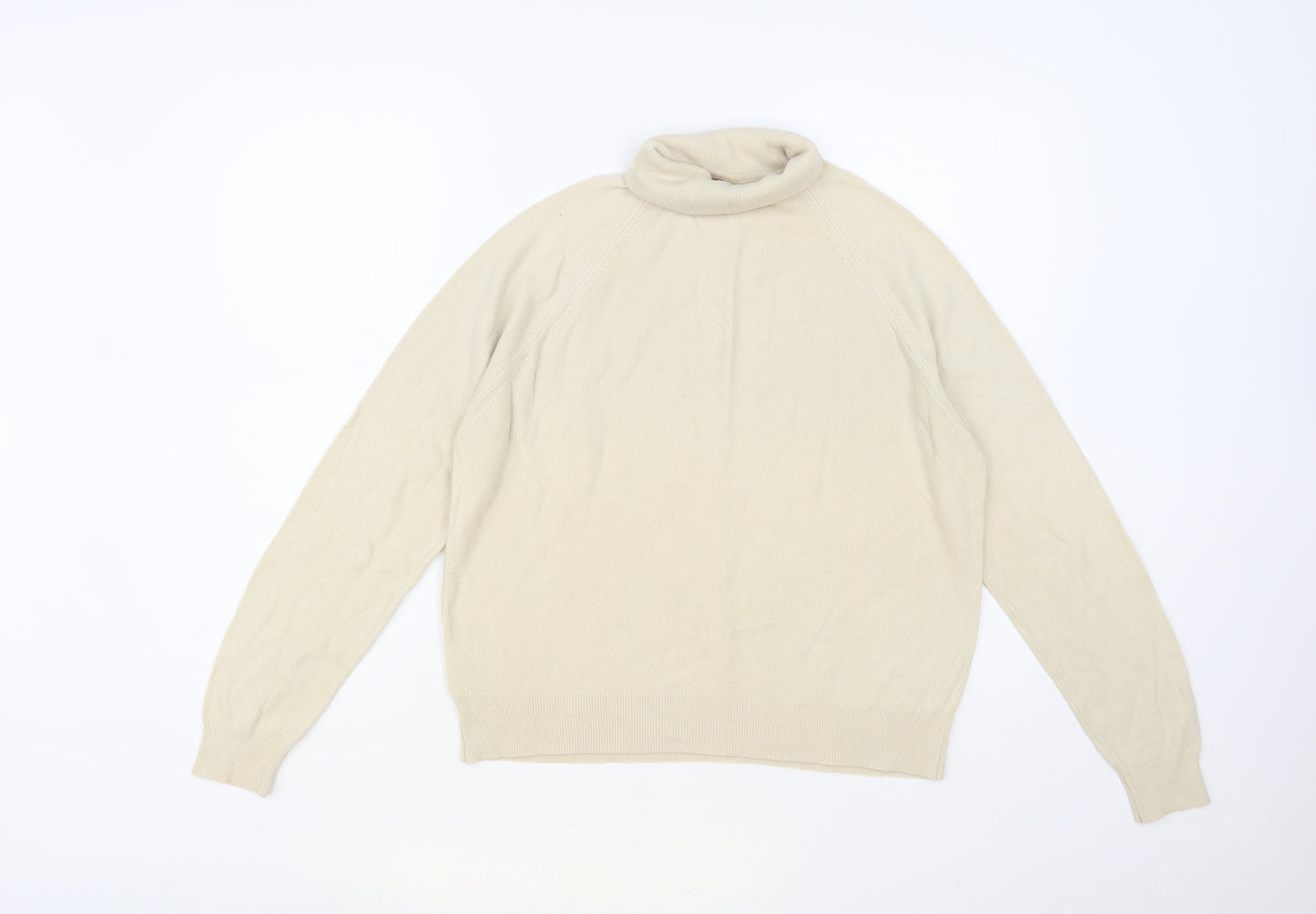 Preworn Womens Beige Roll Neck Acrylic Pullover Jumper Size 18