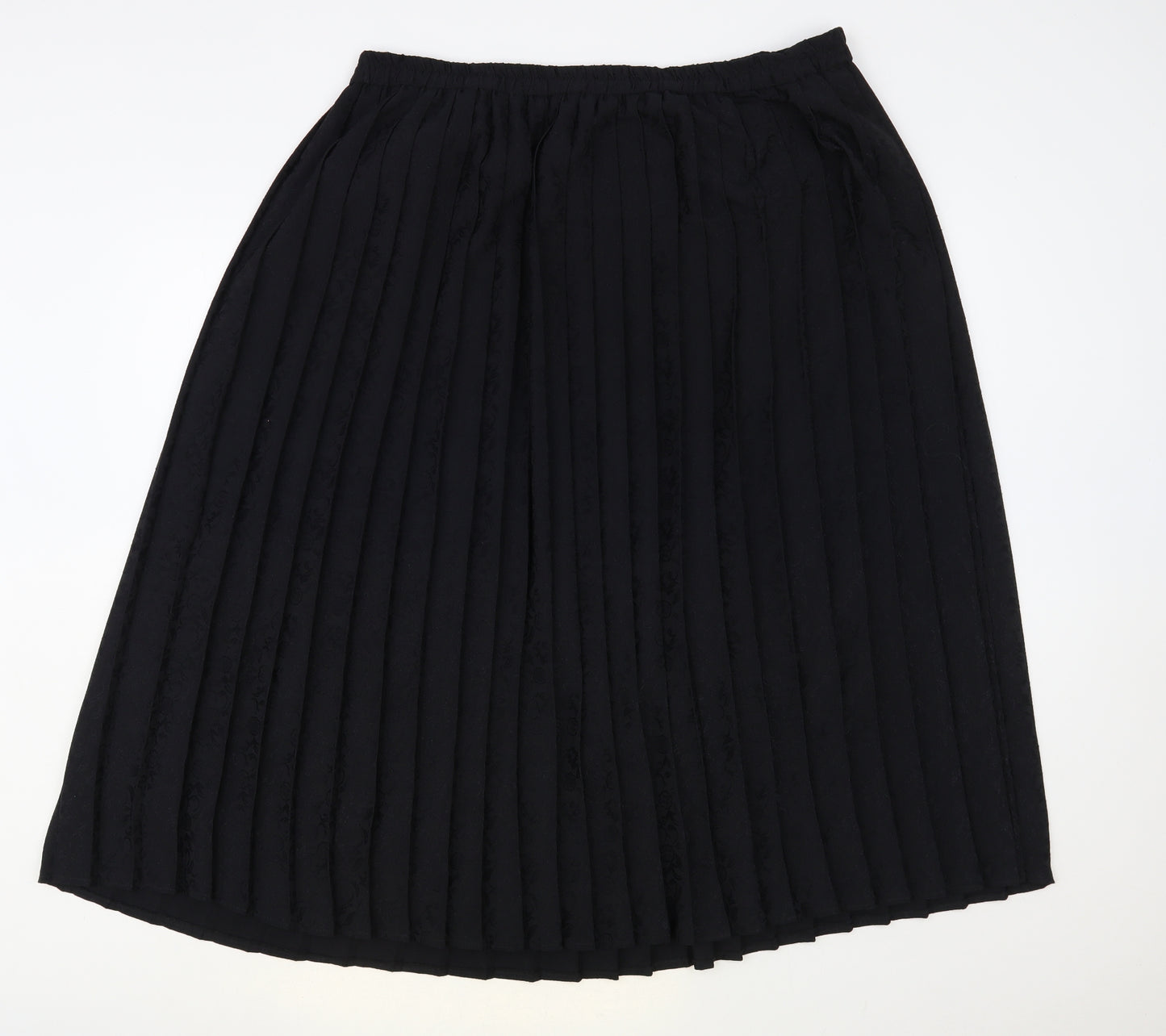 Set & Match Womens Black Polyester Pleated Skirt Size 22