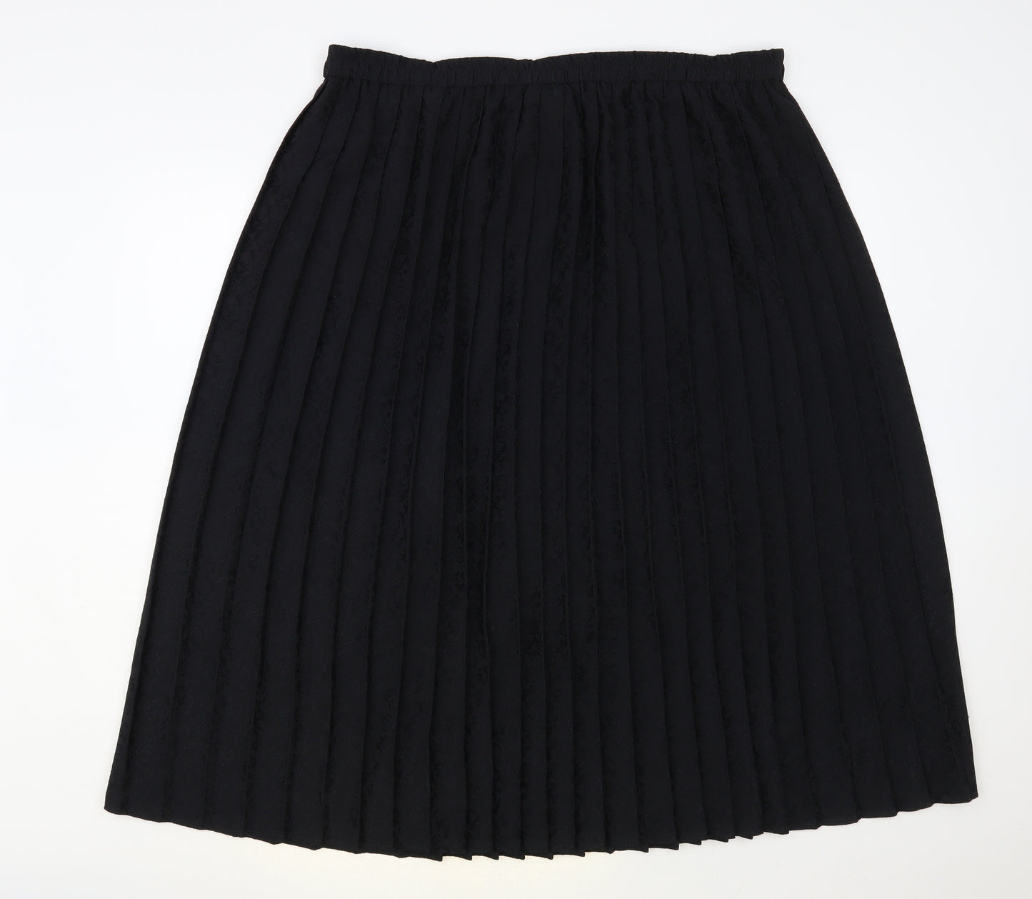Set & Match Womens Black Polyester Pleated Skirt Size 22