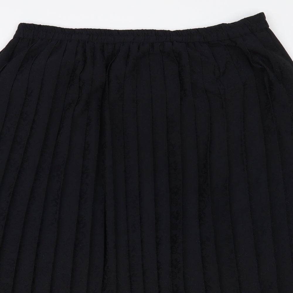 Set & Match Womens Black Polyester Pleated Skirt Size 22