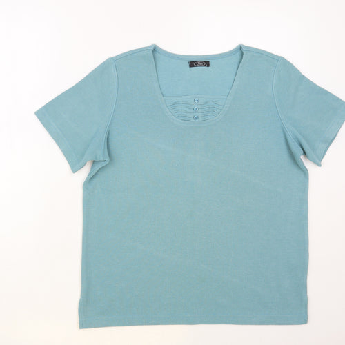 Bonmarché Womens Blue Scoop Neck Acrylic Pullover Jumper Size S