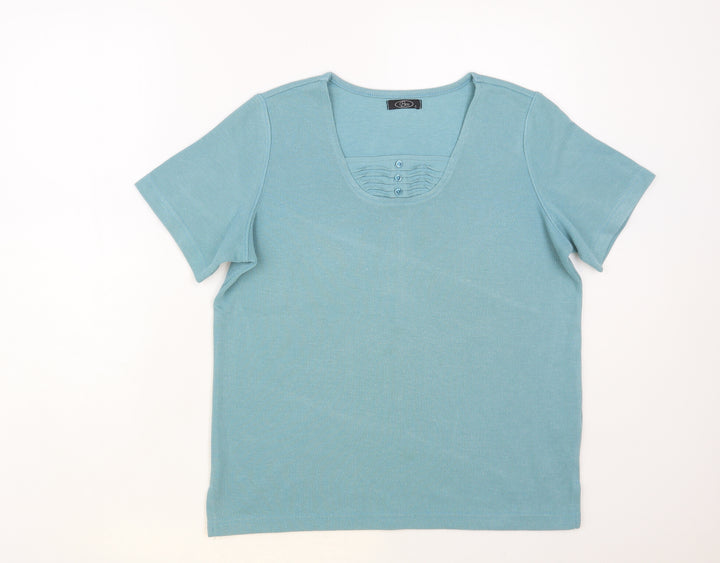 Bonmarché Womens Blue Scoop Neck Acrylic Pullover Jumper Size S