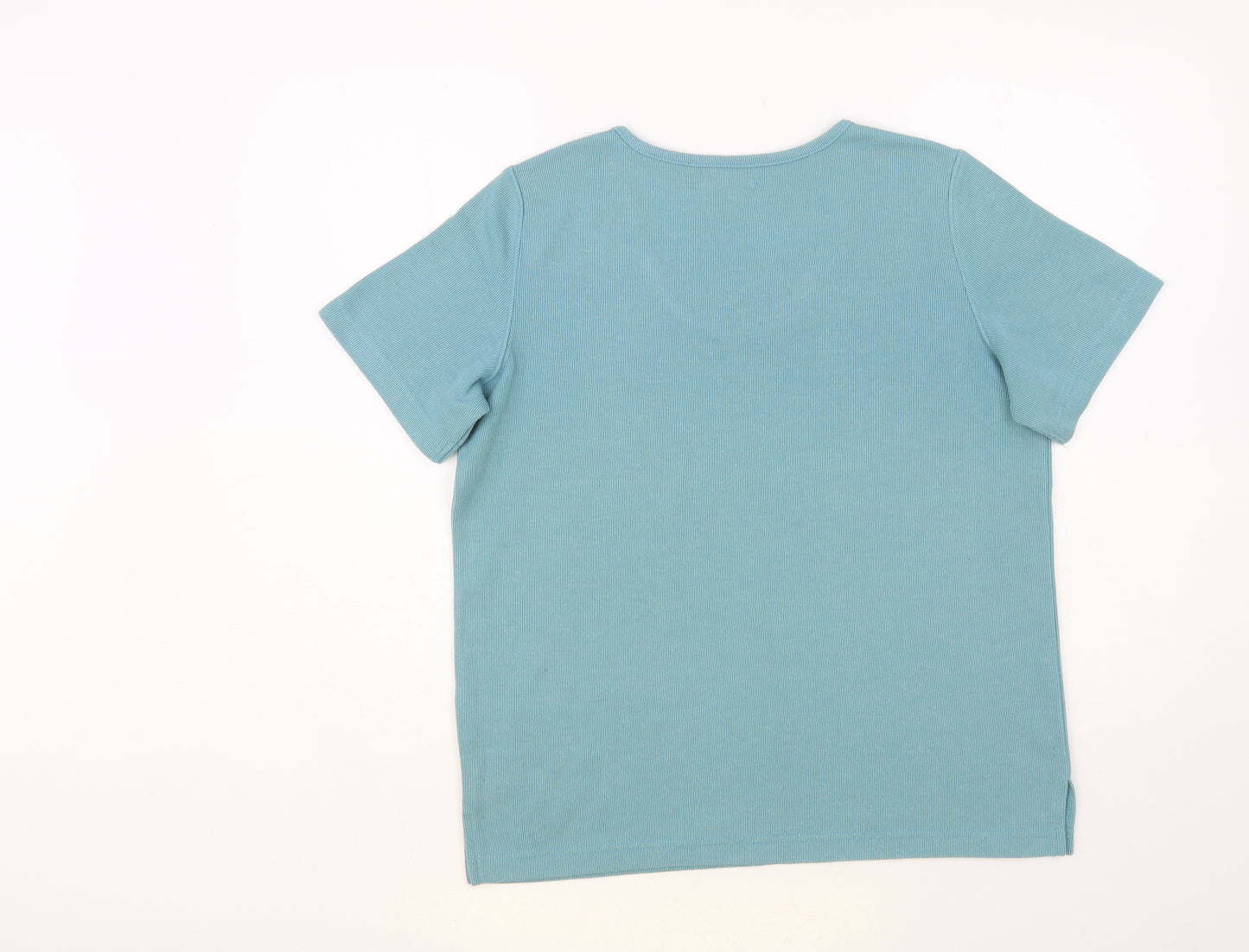 Bonmarché Womens Blue Scoop Neck Acrylic Pullover Jumper Size S