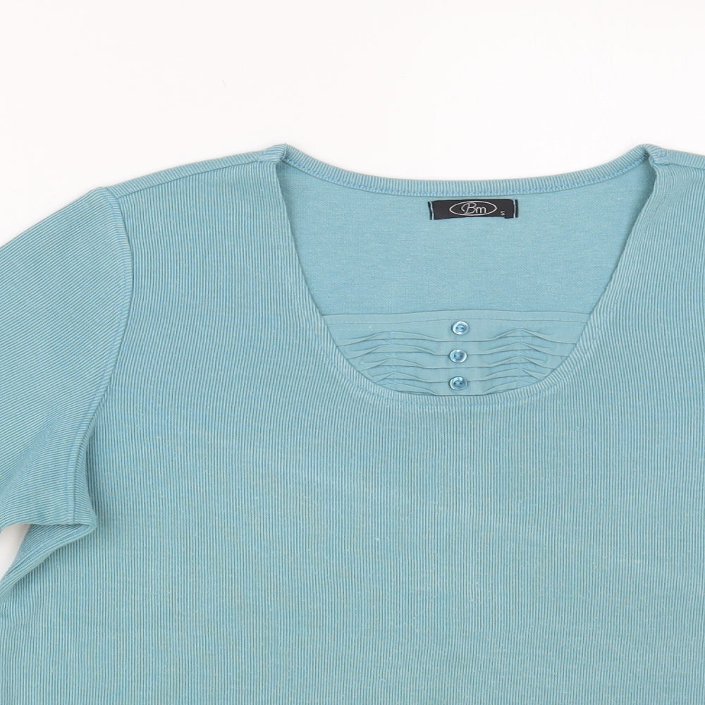 Bonmarché Womens Blue Scoop Neck Acrylic Pullover Jumper Size S