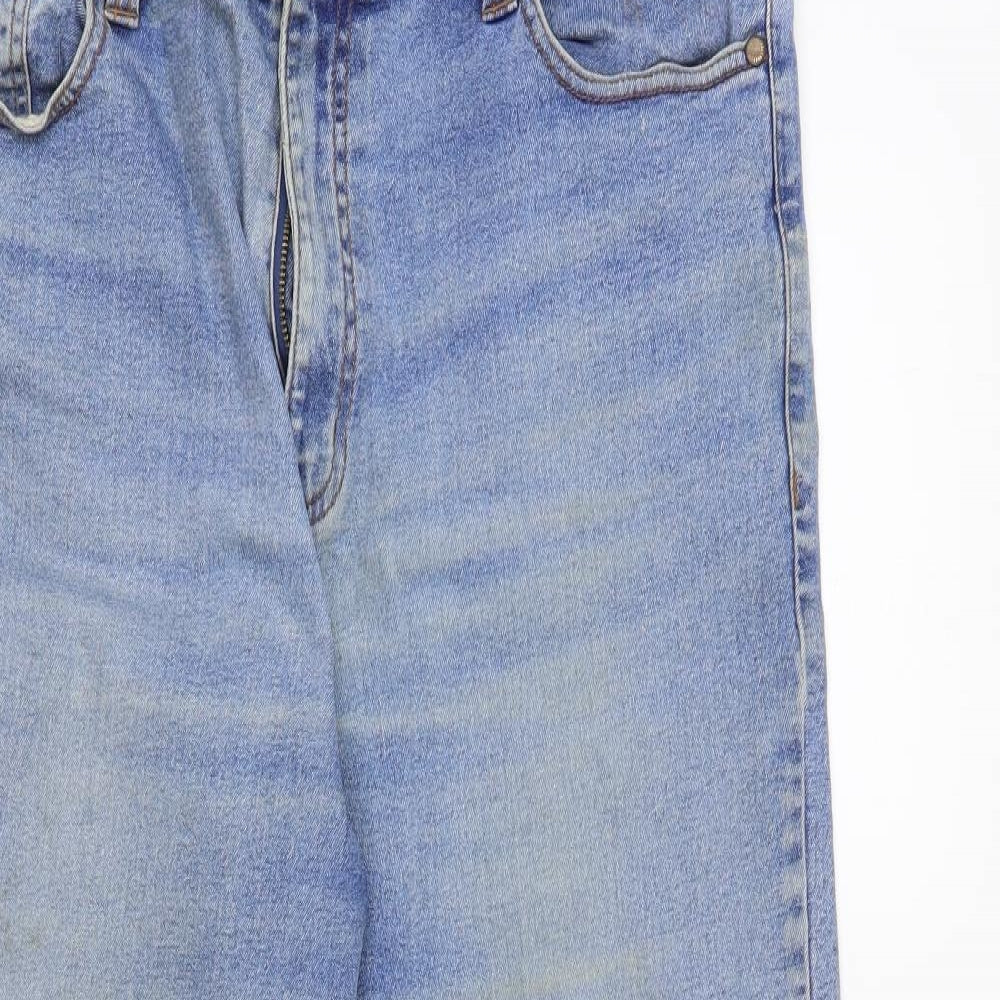 Cotton Traders Mens Blue Cotton Straight Jeans Size 38 in L28 in Regular Button