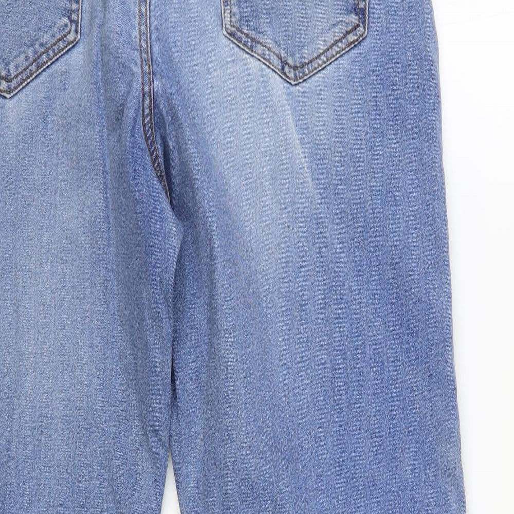 Cotton Traders Mens Blue Cotton Straight Jeans Size 38 in L28 in Regular Button
