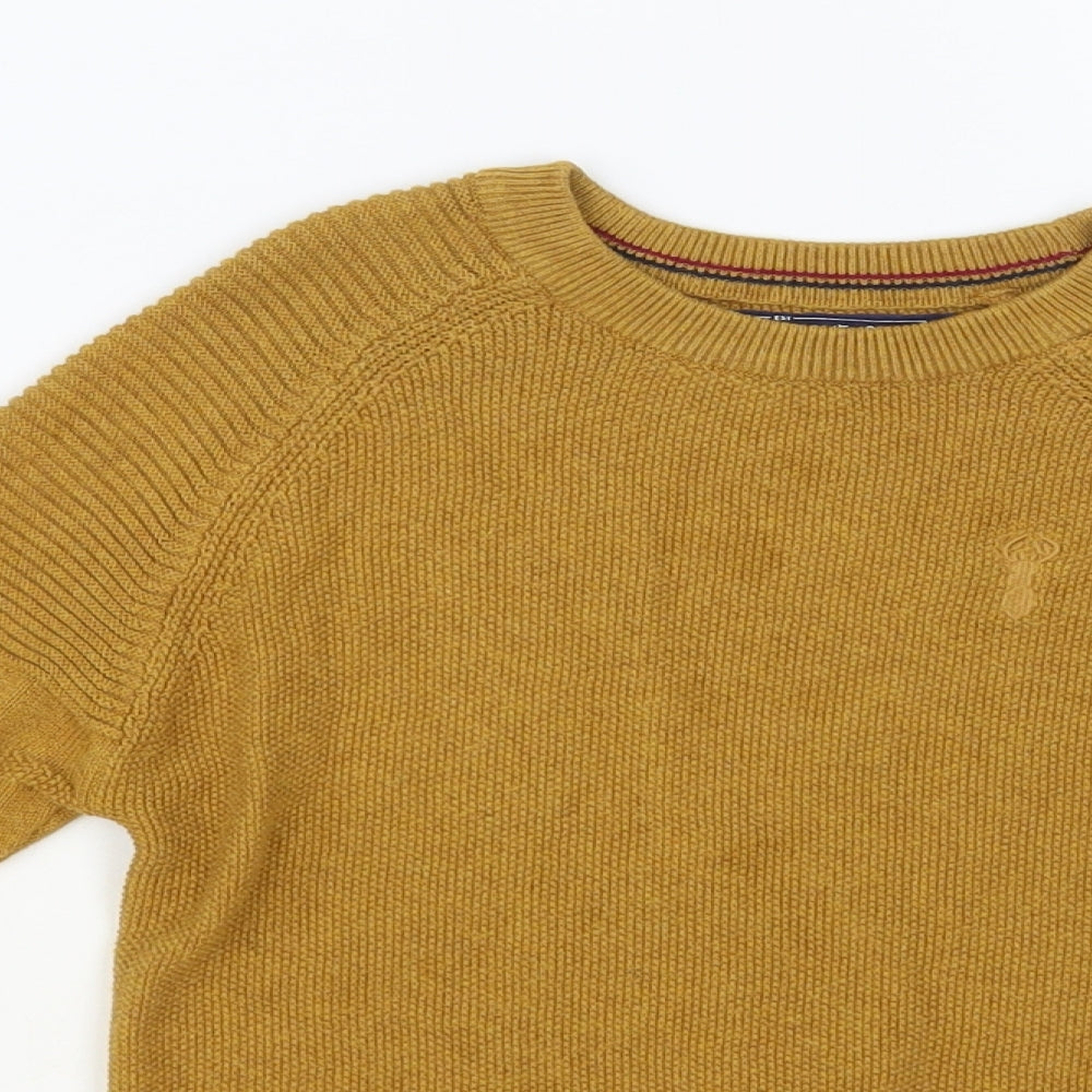 NEXT Boys Yellow Crew Neck Cotton Pullover Jumper Size 6 Years Pullover