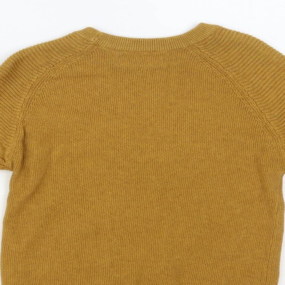 NEXT Boys Yellow Crew Neck Cotton Pullover Jumper Size 6 Years Pullover