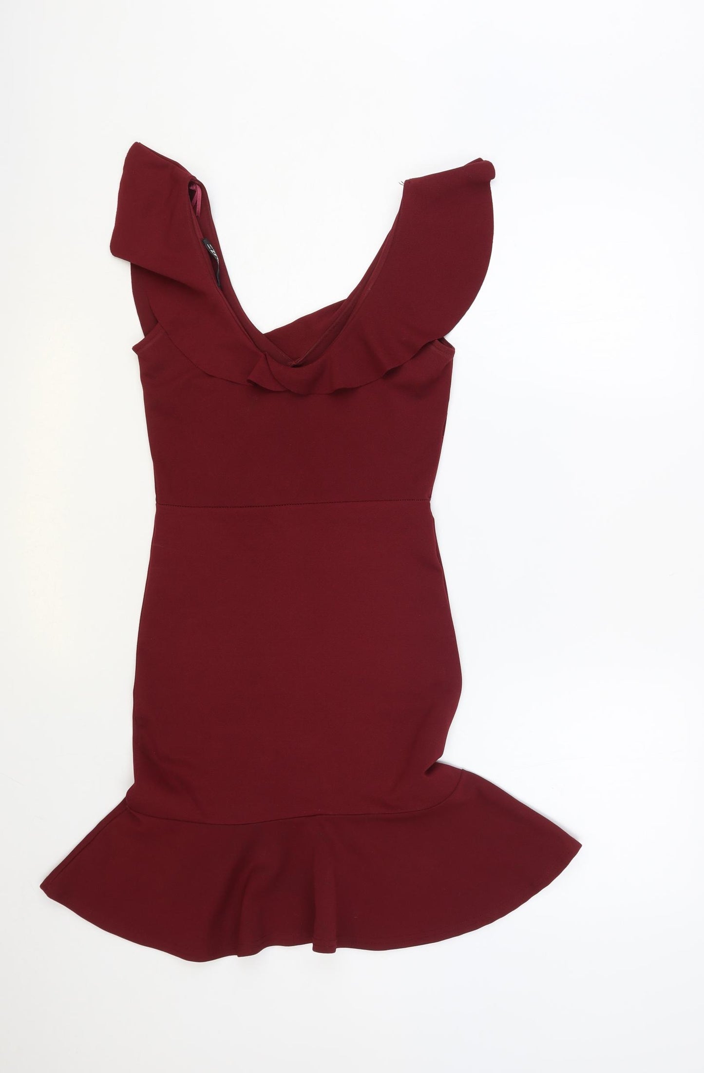 Quiz Womens Red Polyester Mini Size 8 V-Neck Pullover