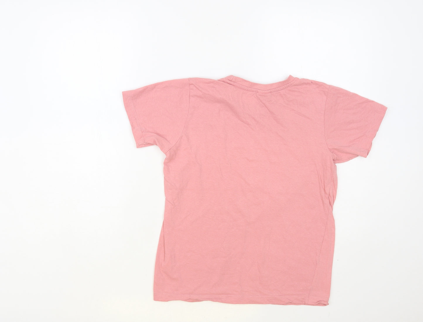 Hype Girls Pink Cotton Pullover T-Shirt Size 13 Years Crew Neck Pullover