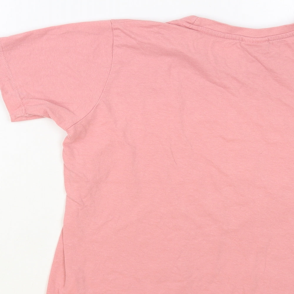 Hype Girls Pink Cotton Pullover T-Shirt Size 13 Years Crew Neck Pullover