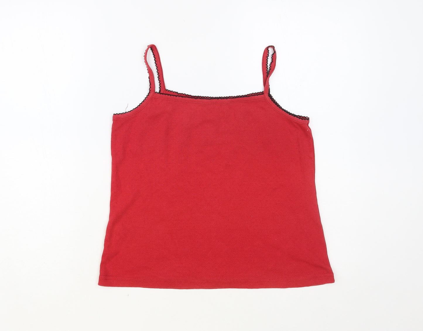 George Womens Red Cotton Camisole Blouse Size 12 Square Neck
