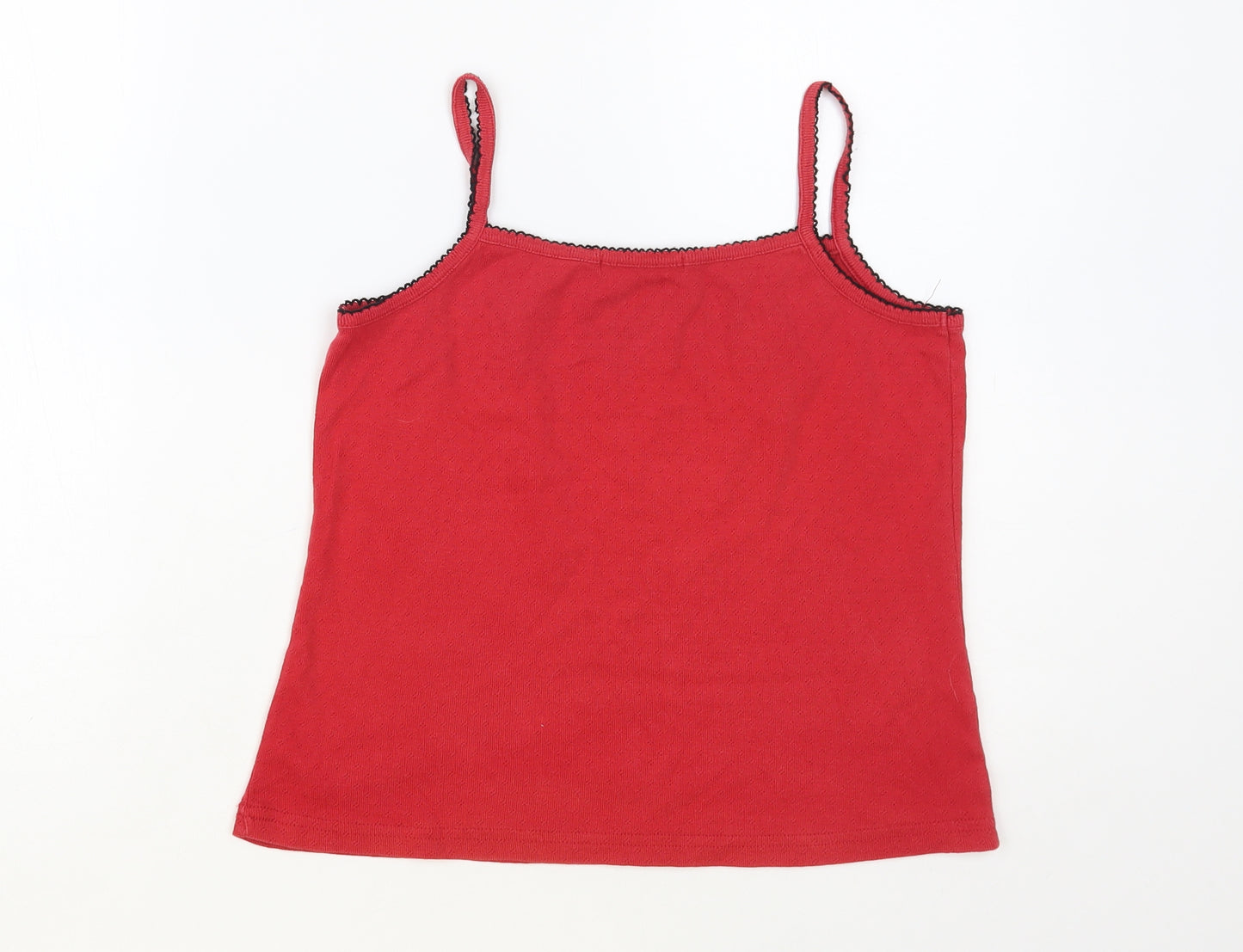 George Womens Red Cotton Camisole Blouse Size 12 Square Neck