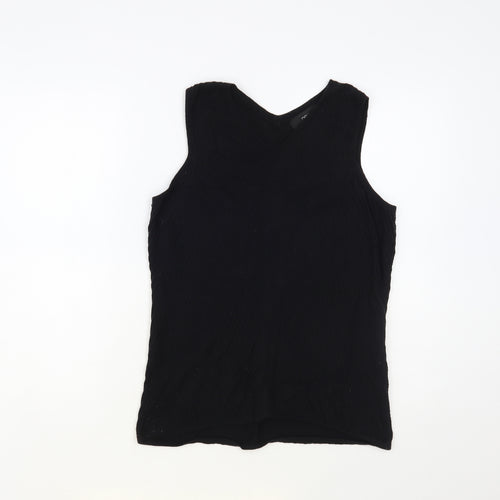 NEXT Womens Black Nylon Basic Tank Size 10 V-Neck