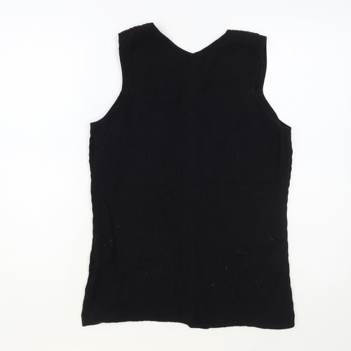 NEXT Womens Black Nylon Basic Tank Size 10 V-Neck