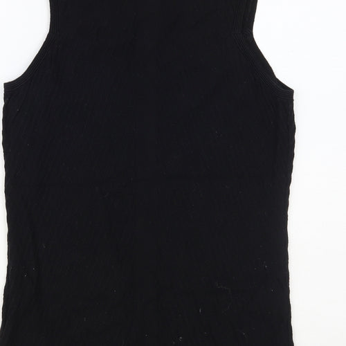 NEXT Womens Black Nylon Basic Tank Size 10 V-Neck