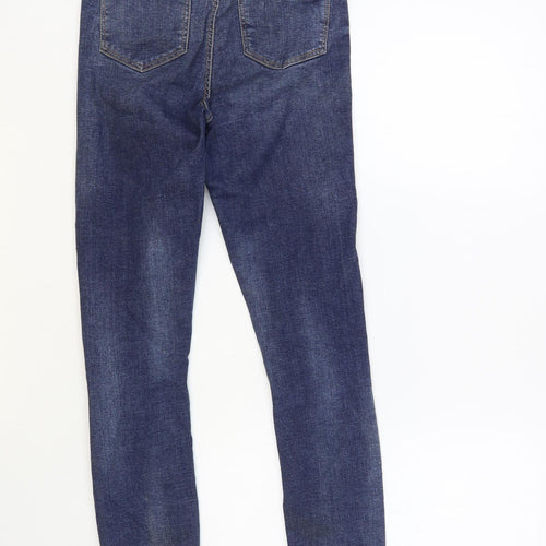 Denim & Co. Womens Blue Cotton Skinny Jeans Size 8 L28 in Regular Button