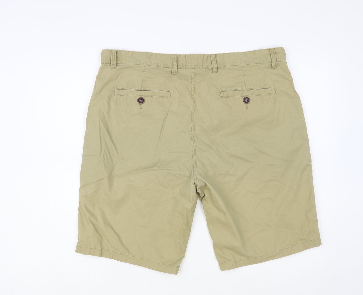 NEXT Mens Beige Cotton Chino Shorts Size 38 in L11 in Regular Button
