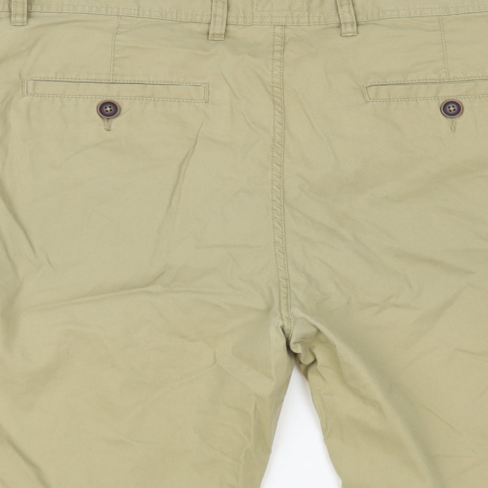NEXT Mens Beige Cotton Chino Shorts Size 38 in L11 in Regular Button