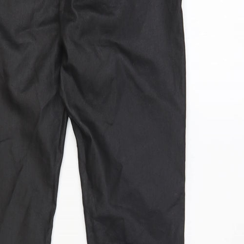 Jack Wills Womens Black Cotton Trousers Size 29 in L32 in Regular Button - Coated