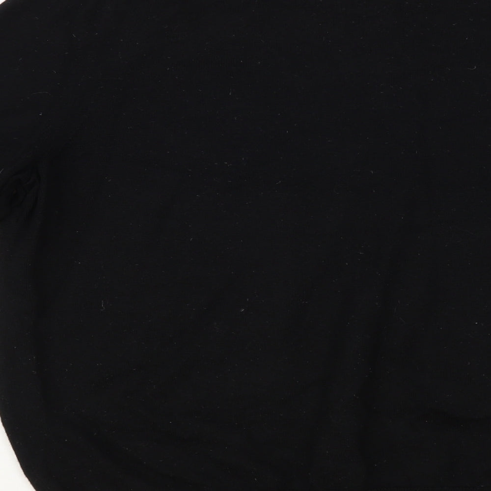 Fred Perry Mens Black Crew Neck Wool Pullover Jumper Size XL