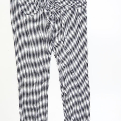 Jack Wills Womens Blue Geometric Modal Chino Trousers Size 29 in L32 in Regular Button