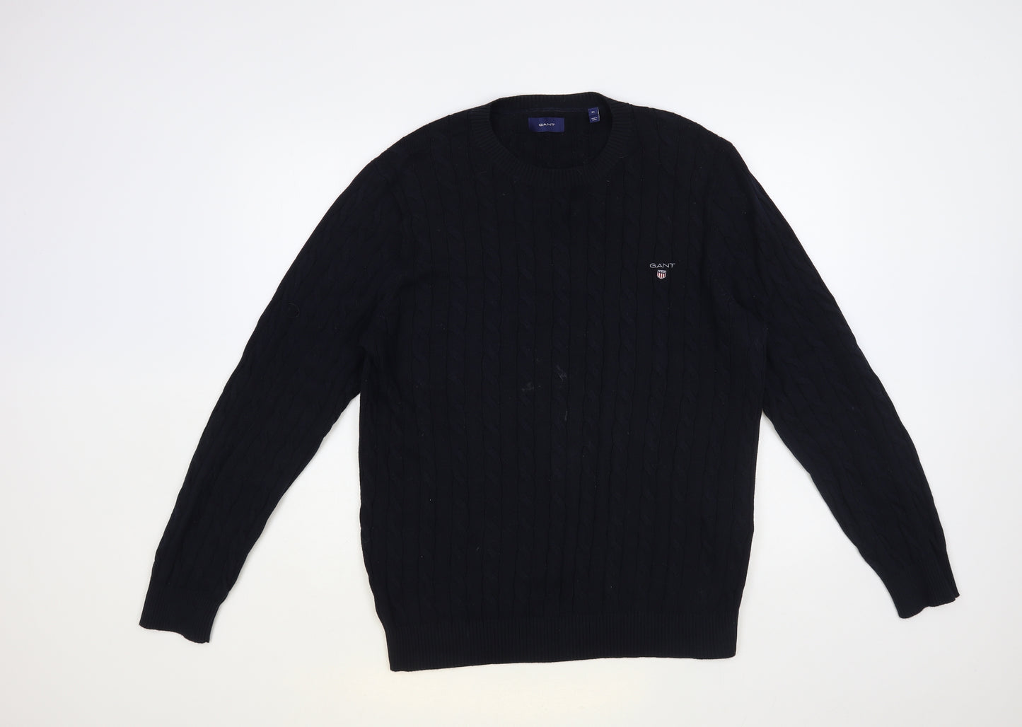 GANT Mens Blue Crew Neck Cotton Pullover Jumper Size XL