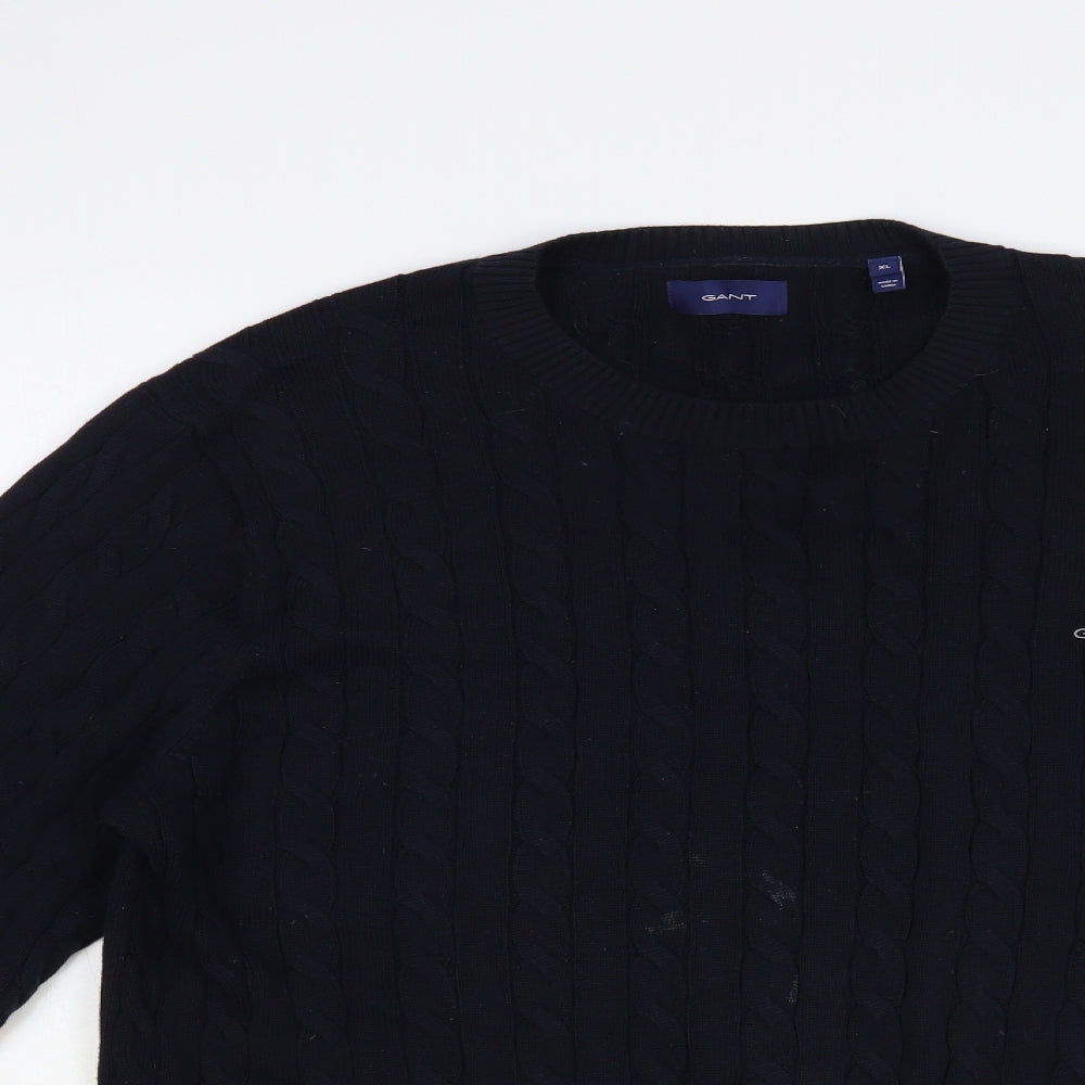 GANT Mens Blue Crew Neck Cotton Pullover Jumper Size XL
