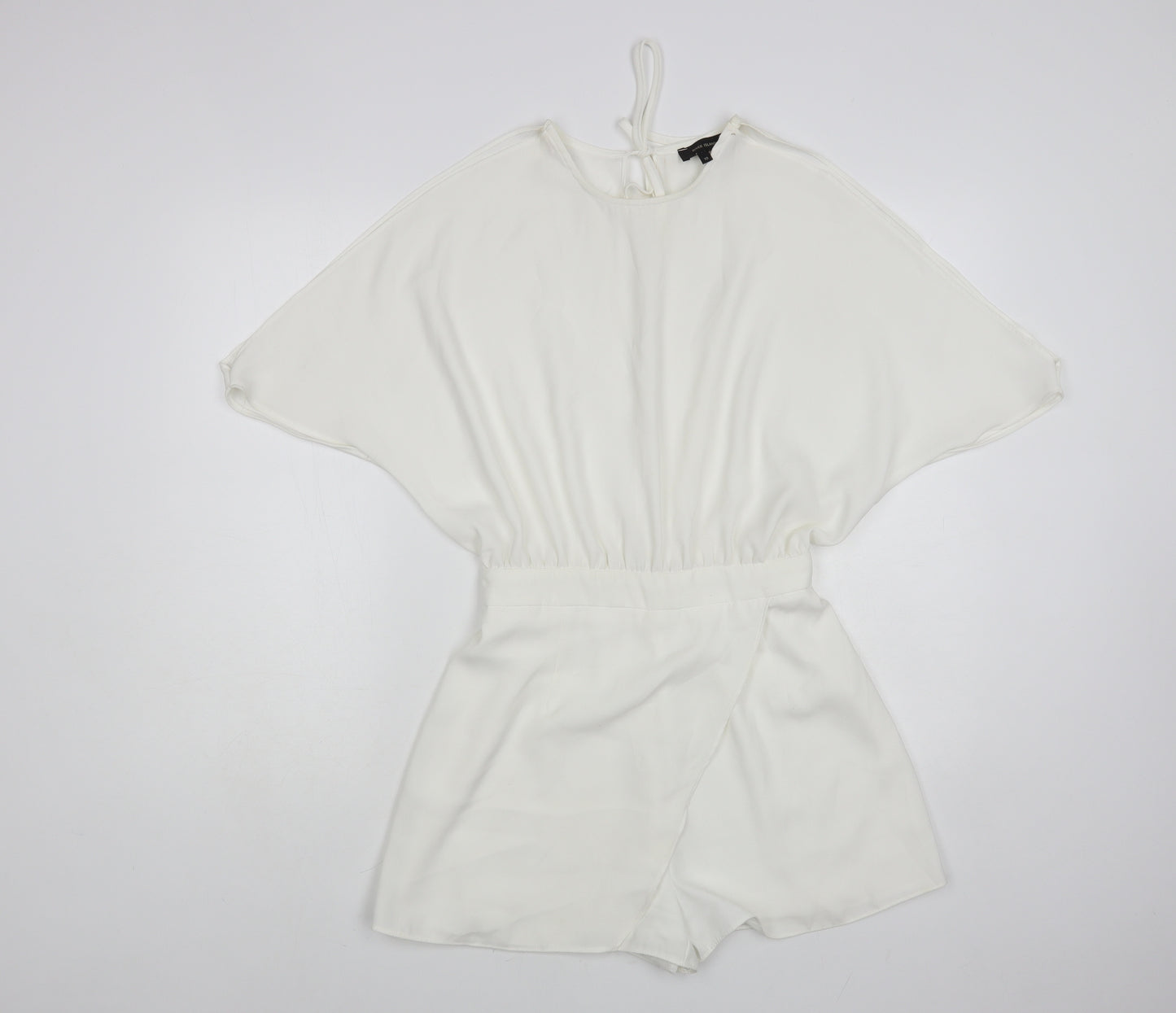 River Island Womens White Polyester Playsuit One-Piece Size 10 - Cold Shoulder