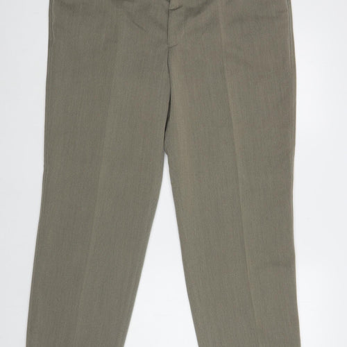 Denver Mens Grey Polyester Dress Pants Trousers Size 40 in L31 in Regular Hook & Loop