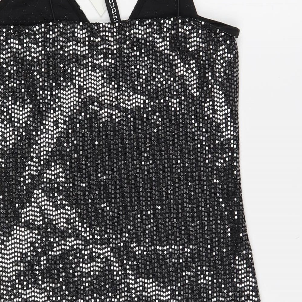 H&M Womens Silver Polyester Mini Size S V-Neck Pullover