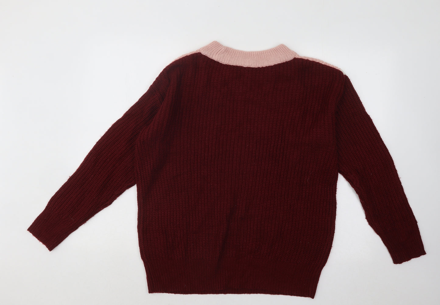 Divided by H&M Womens Multicoloured Mock Neck Acrylic Pullover Jumper Size S