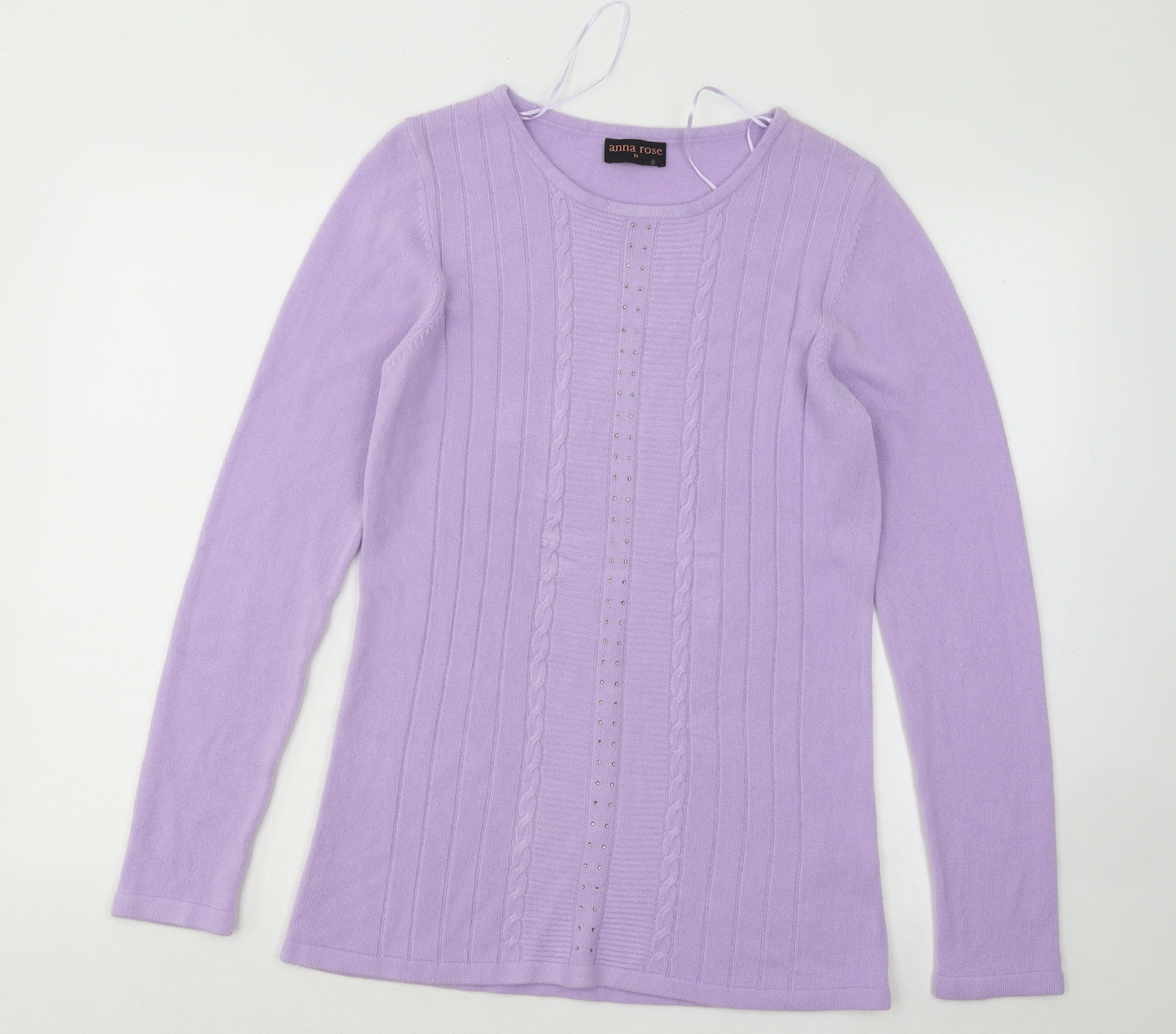 Roseanna Womens Purple Round Neck Acrylic Pullover Jumper Size M