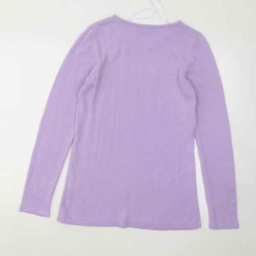 Roseanna Womens Purple Round Neck Acrylic Pullover Jumper Size M